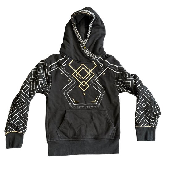 Nerdforge Black Geometric Print Hoodie Size XS - Picture 2 of 4
